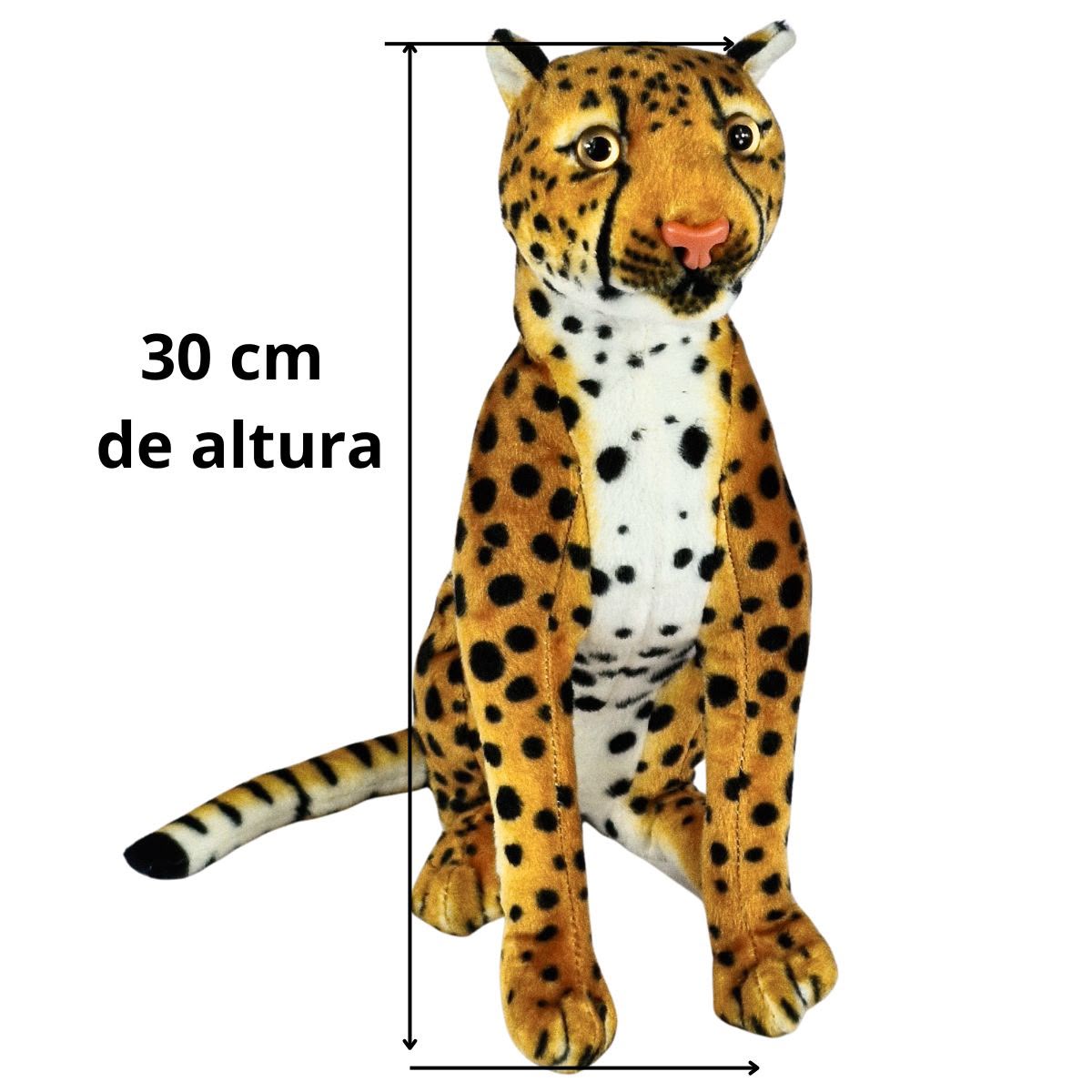 Guepardo de Pelúcia Realista Chita 30cm Felino Safari