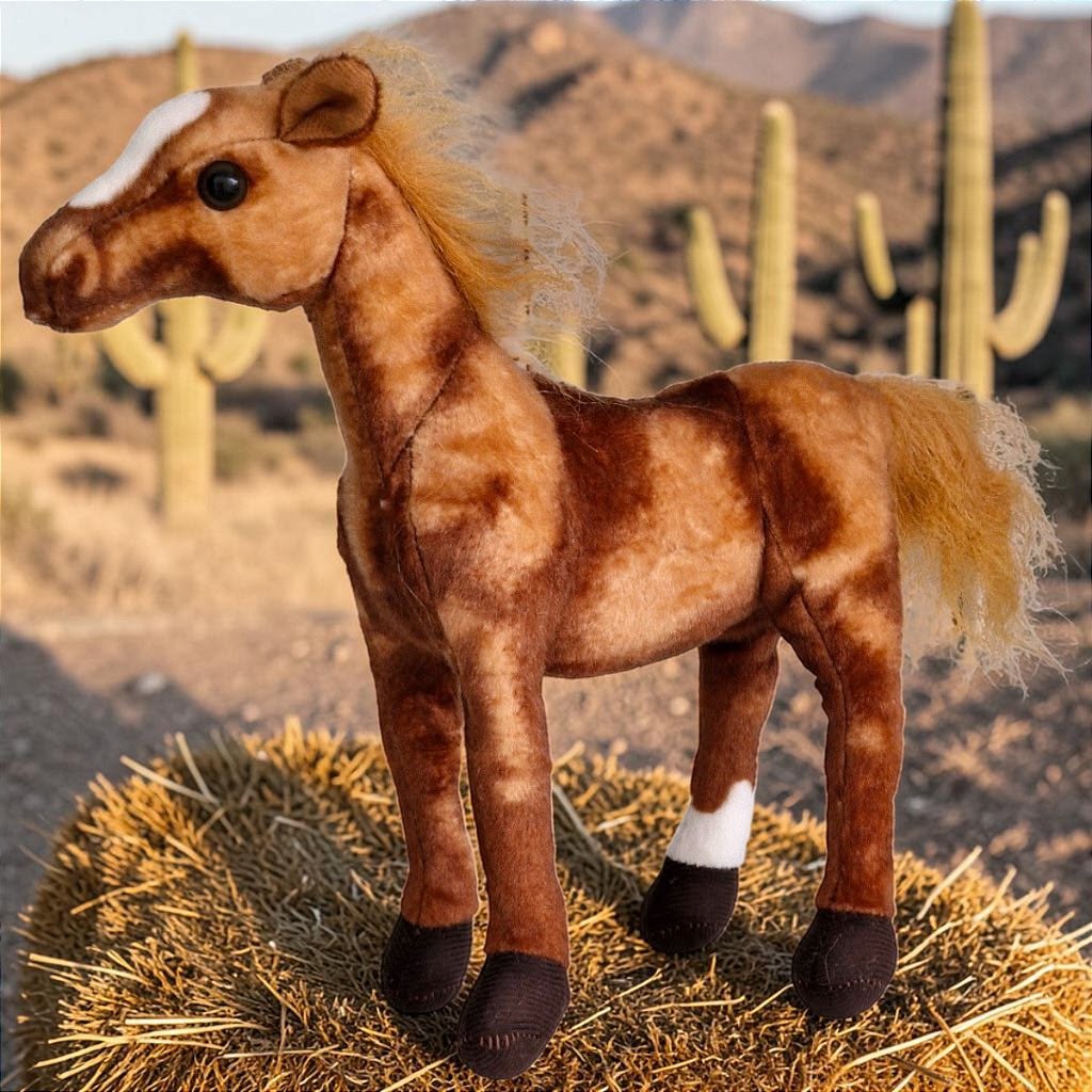 Cavalo de Pelúcia Realista Articulado Fazenda Cavalinho