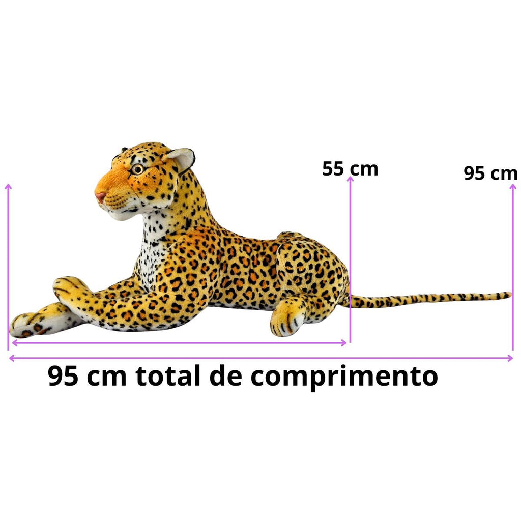 Onça Pintada De Pelúcia Realista M Safári