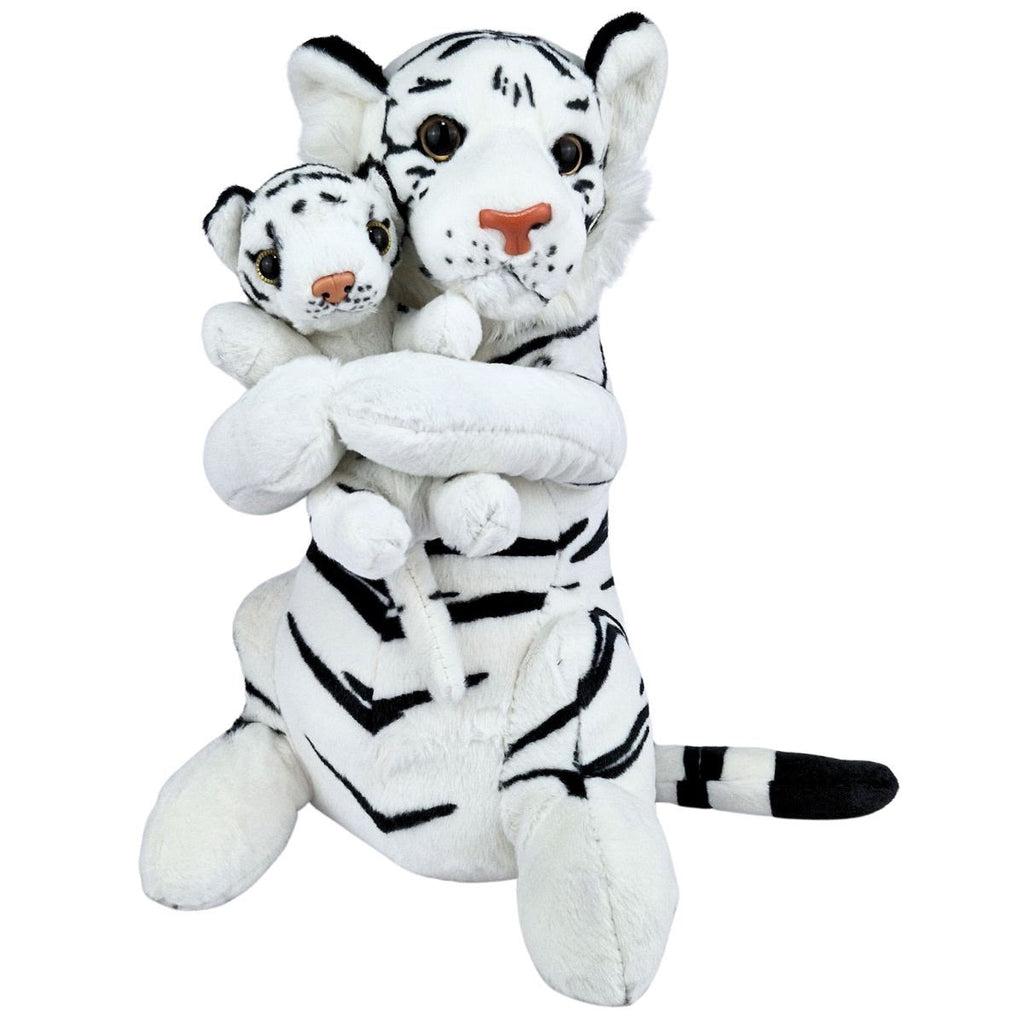 Tigre de Pelúcia Com Filhote Realista Nicho Safari Luxo