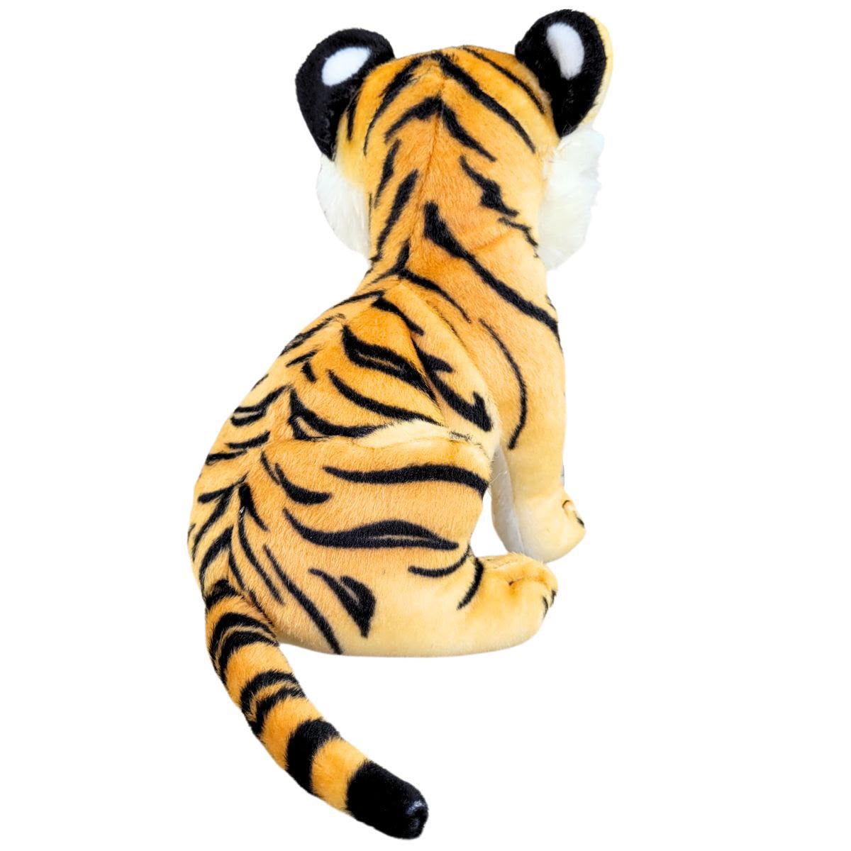 Tigre de Pelúcia Realista Sentado 25cm Filhote Safari Nicho